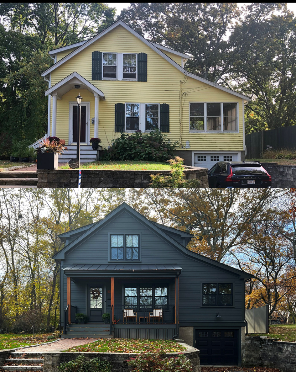 Before and after Hardie siding